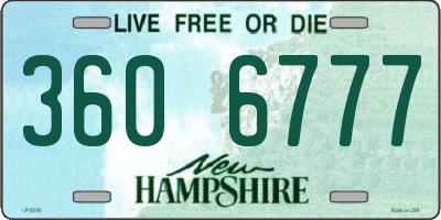 NH license plate 3606777