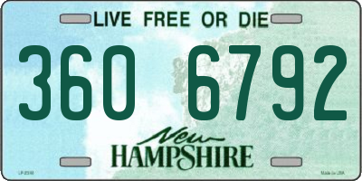 NH license plate 3606792