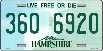 NH license plate 3606920