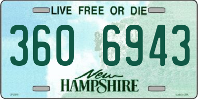NH license plate 3606943