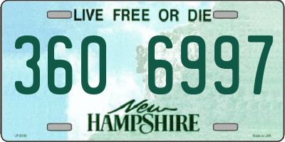 NH license plate 3606997