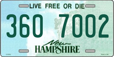 NH license plate 3607002