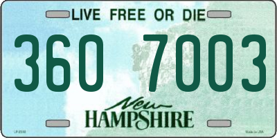 NH license plate 3607003