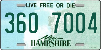 NH license plate 3607004