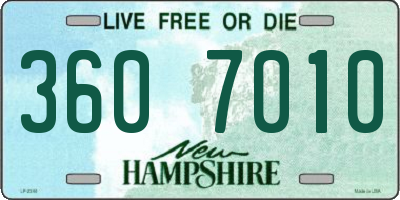 NH license plate 3607010