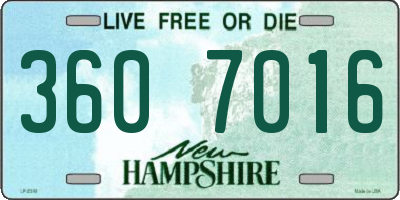 NH license plate 3607016