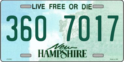 NH license plate 3607017