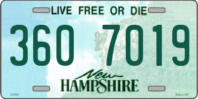 NH license plate 3607019