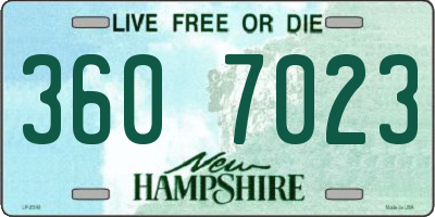 NH license plate 3607023