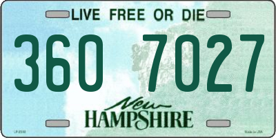 NH license plate 3607027