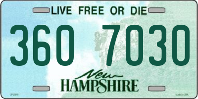 NH license plate 3607030