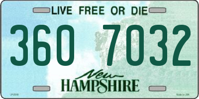 NH license plate 3607032