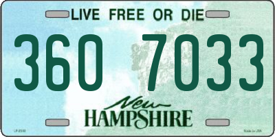 NH license plate 3607033