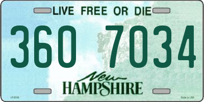 NH license plate 3607034