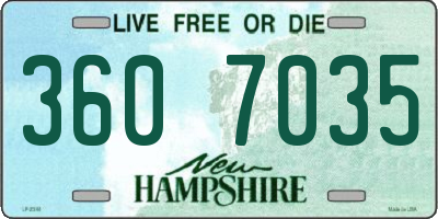 NH license plate 3607035