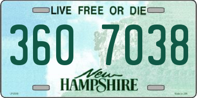 NH license plate 3607038