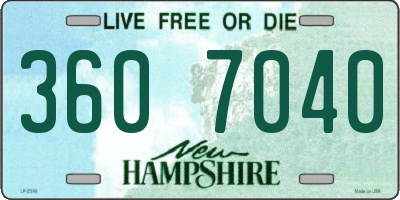 NH license plate 3607040