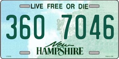 NH license plate 3607046