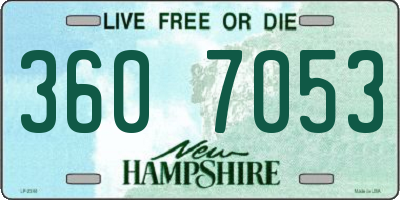 NH license plate 3607053