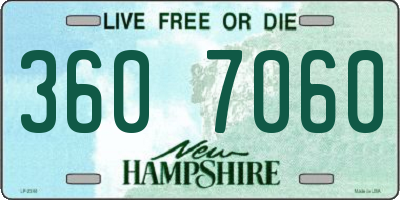NH license plate 3607060