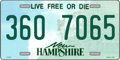 NH license plate 3607065