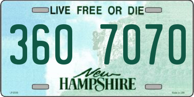 NH license plate 3607070