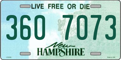 NH license plate 3607073