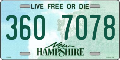 NH license plate 3607078