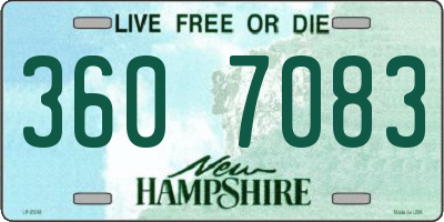 NH license plate 3607083