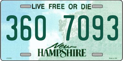 NH license plate 3607093