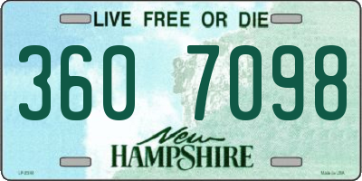 NH license plate 3607098