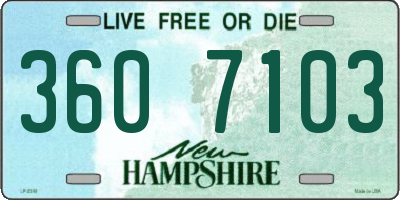 NH license plate 3607103