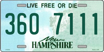 NH license plate 3607111