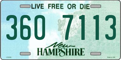 NH license plate 3607113