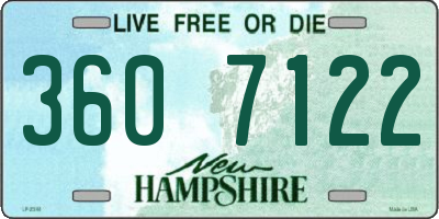 NH license plate 3607122