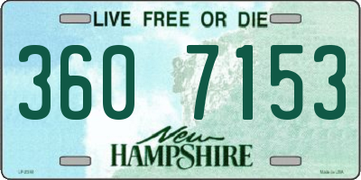 NH license plate 3607153