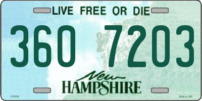 NH license plate 3607203