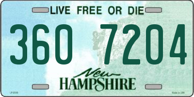 NH license plate 3607204