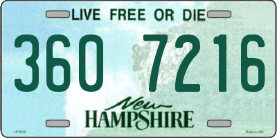 NH license plate 3607216