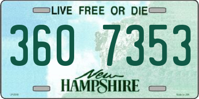 NH license plate 3607353