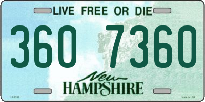 NH license plate 3607360