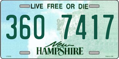 NH license plate 3607417