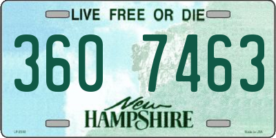 NH license plate 3607463