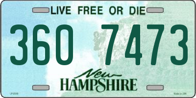 NH license plate 3607473