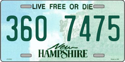 NH license plate 3607475