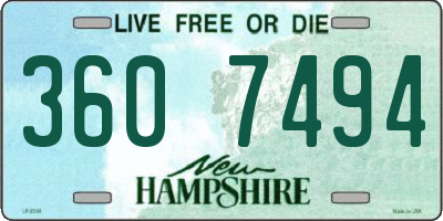 NH license plate 3607494