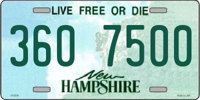 NH license plate 3607500