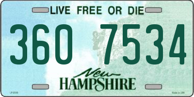 NH license plate 3607534