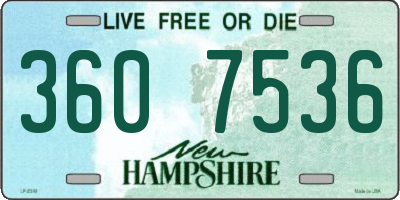 NH license plate 3607536