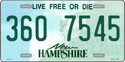 NH license plate 3607545